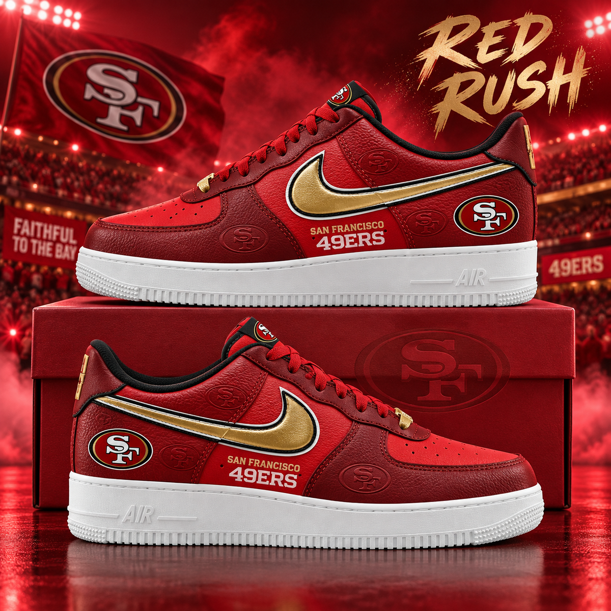 San Francisco 49ers 2026 Limited Edition Air Force One Sneakers