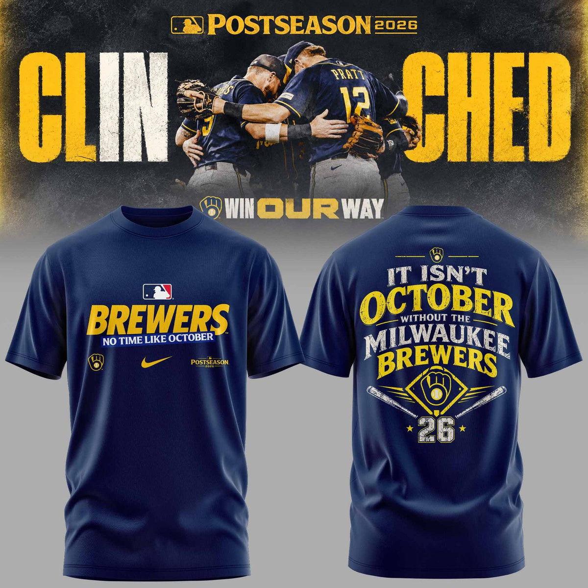 .M.Brewers 2026 Postseason Clinched Limited T-Shirt v2
