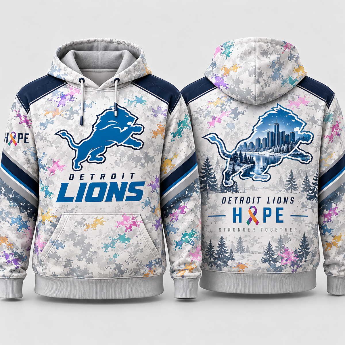 Detroit Lions 2026 Crucial Catch Snow Game Hope Pullover Hoodie