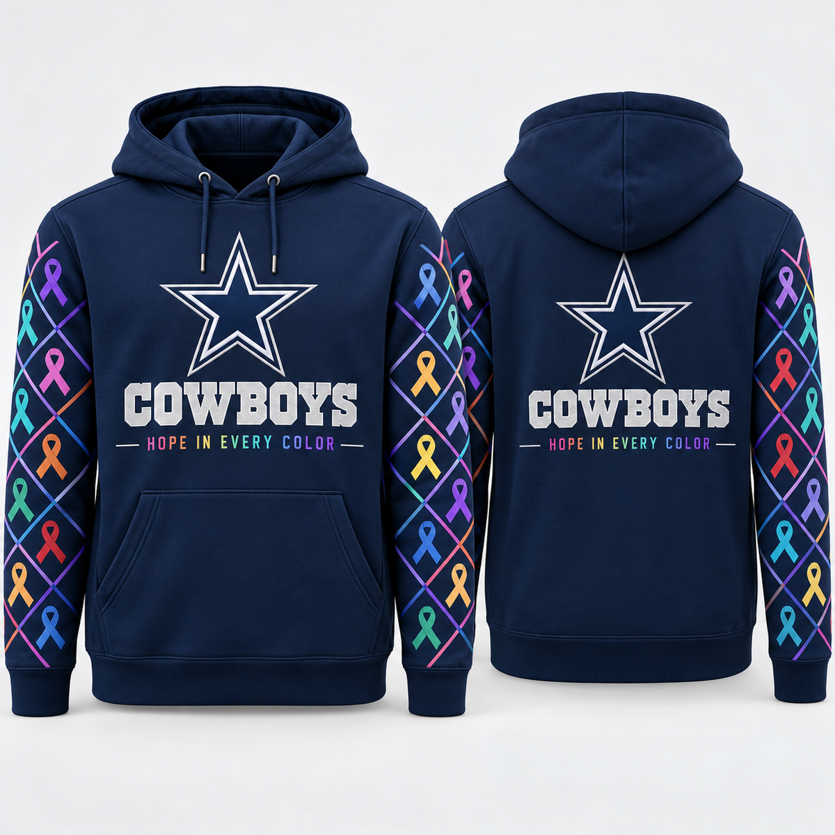 Dallas Cowboys 2026 Crucial Catch Hope in Every Color Pullover Hoodie