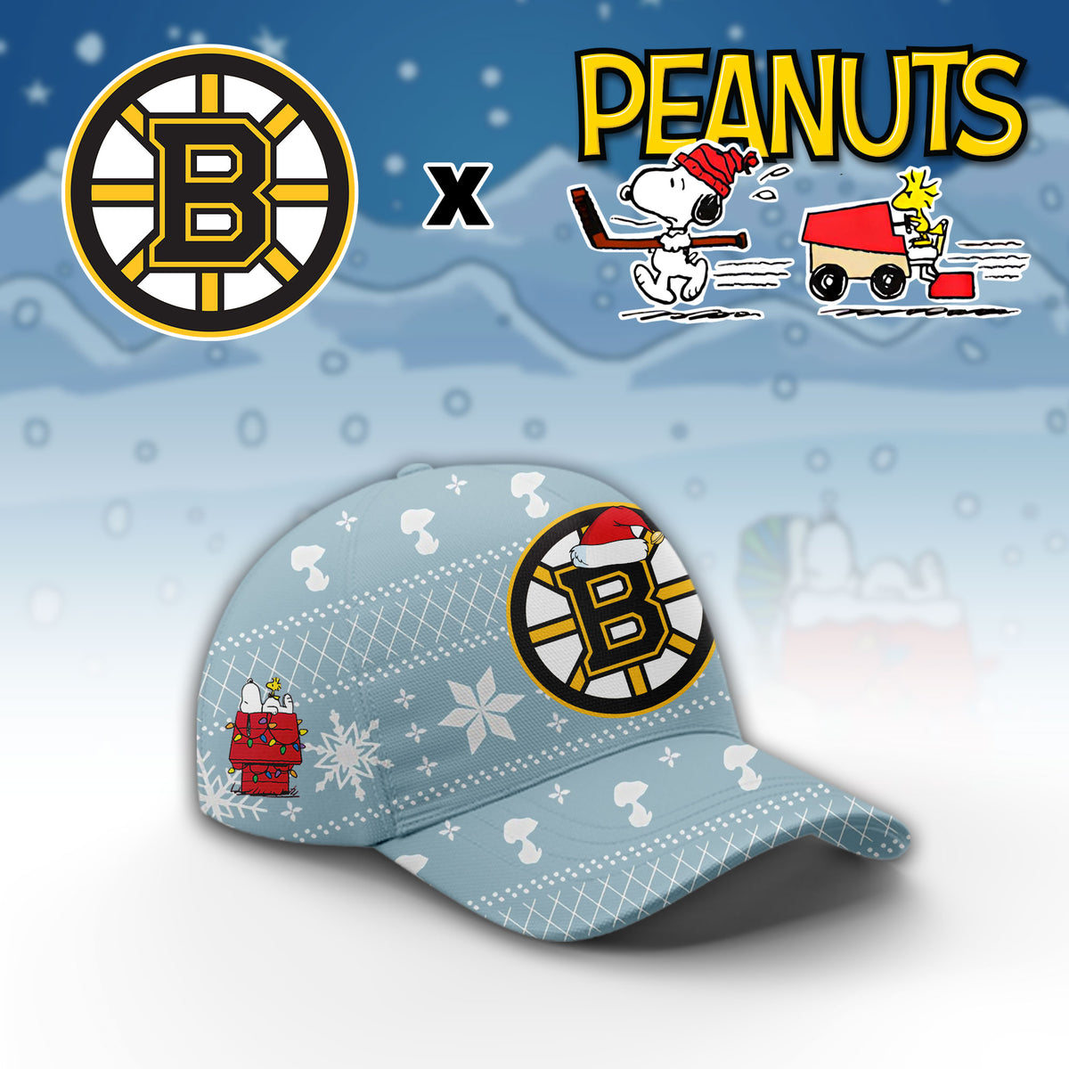 ..Boston Bruins x Peanuts 2026 Christmas Limited Edition Hoodie NN