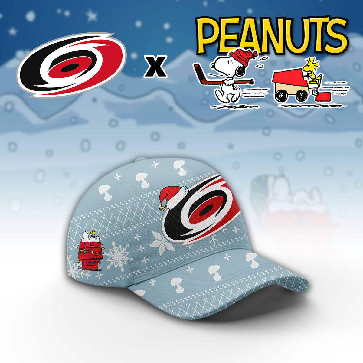 _.Carolina Hurricanes x Peanuts 2026 Christmas Limited Edition Hoodie NN