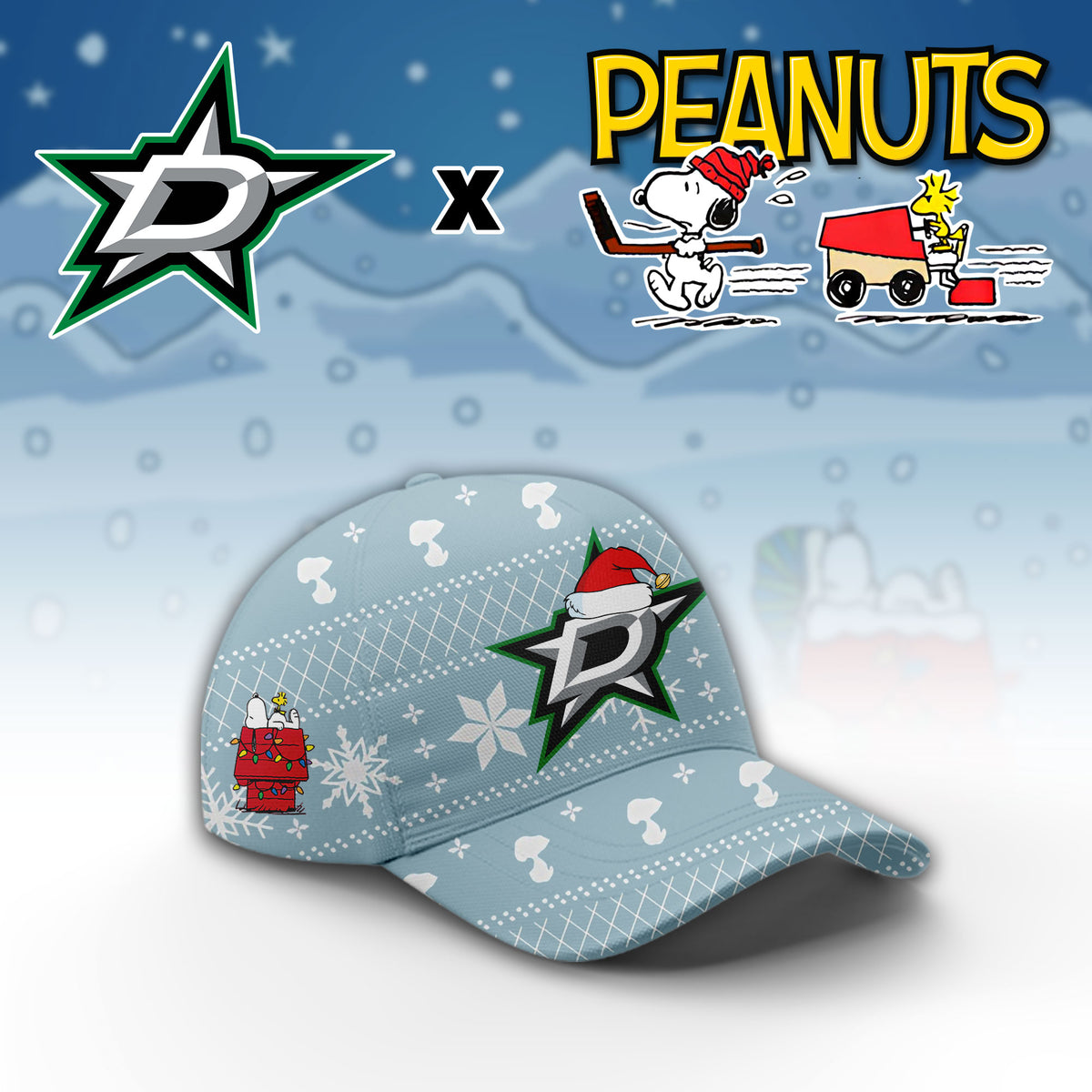 ..Dallas Stars x Peanuts 2026 Christmas Limited Edition Hoodie NN