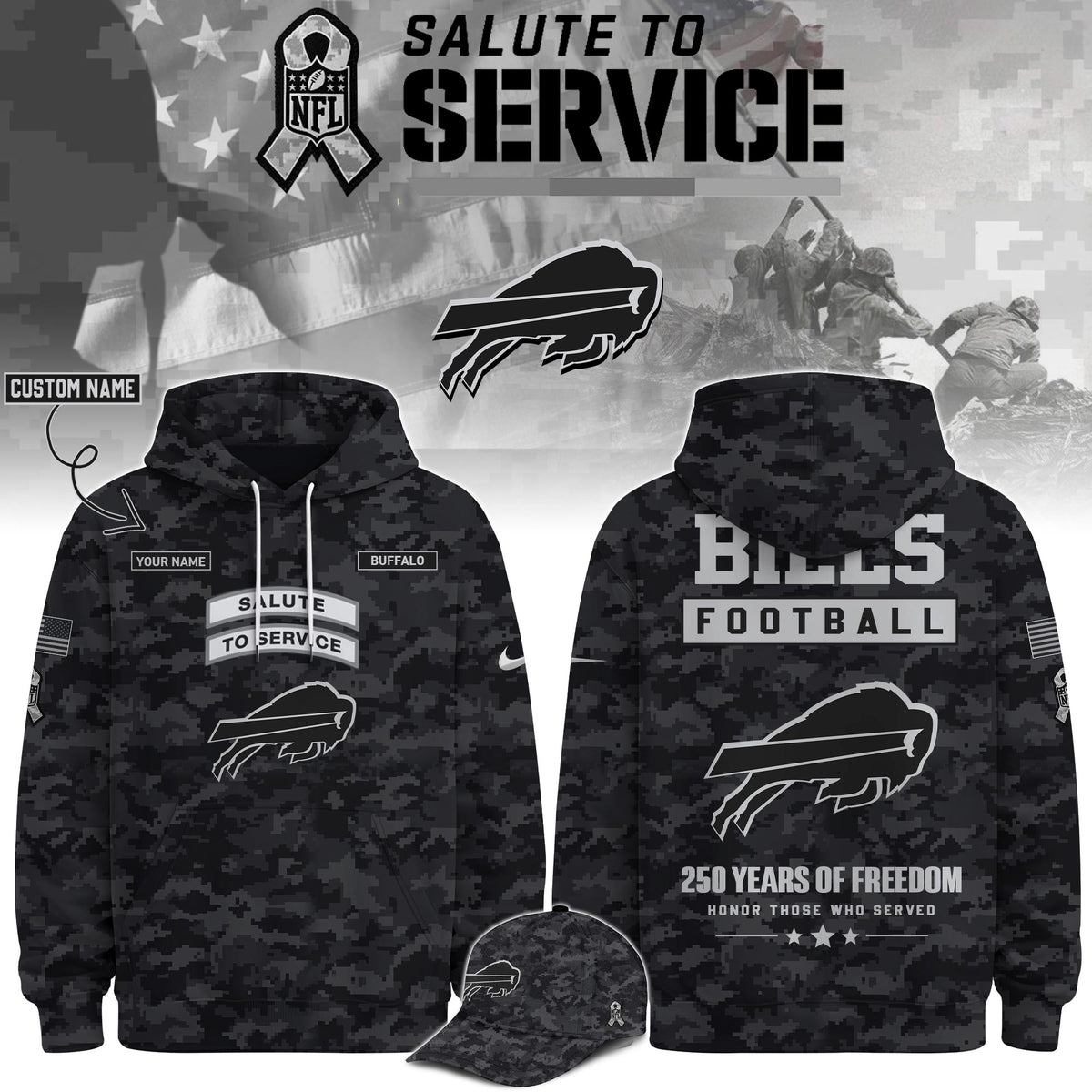 BUF Veterans Day Limited Edition Hoodie Limited Edition + Selling Out Fast