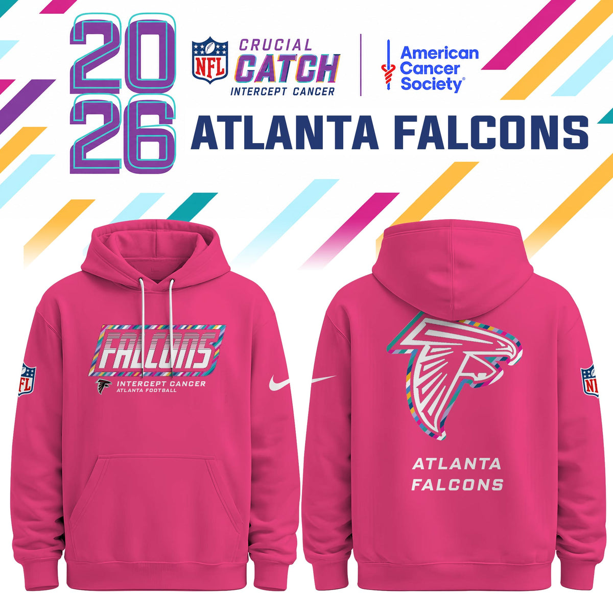Atlanta Falcons Special Pink Crucial Catch 2026 Limited Edition Hoodie