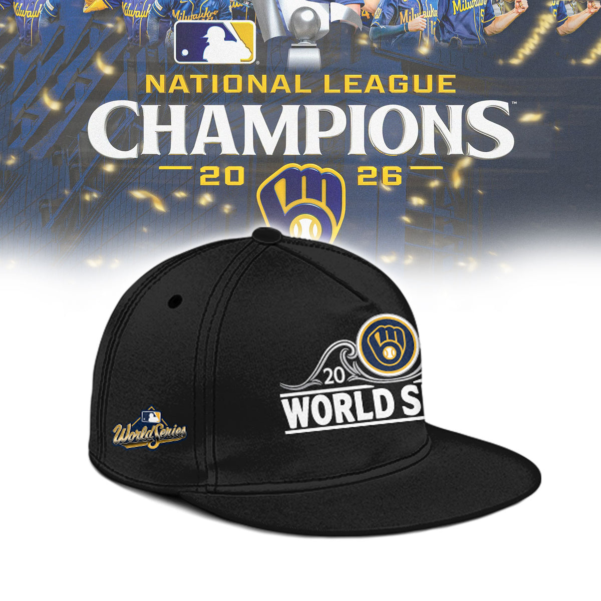 _.M.Brewers 2026 National League Champions Roster Black T-Shirt NN