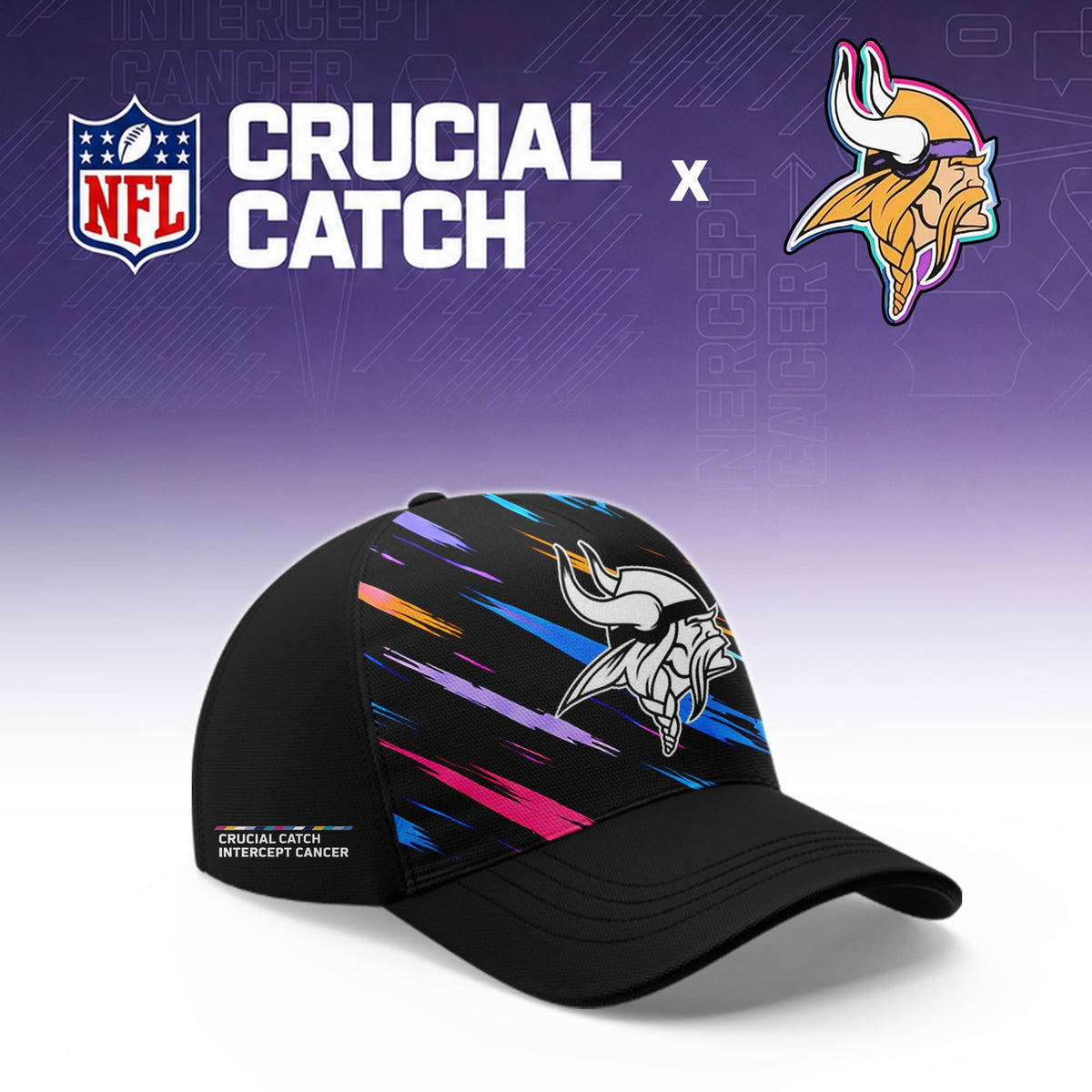 Minnesota Vikings Football 2026 Crucial Catch Limited Pink Hoodie, No one fights alone!