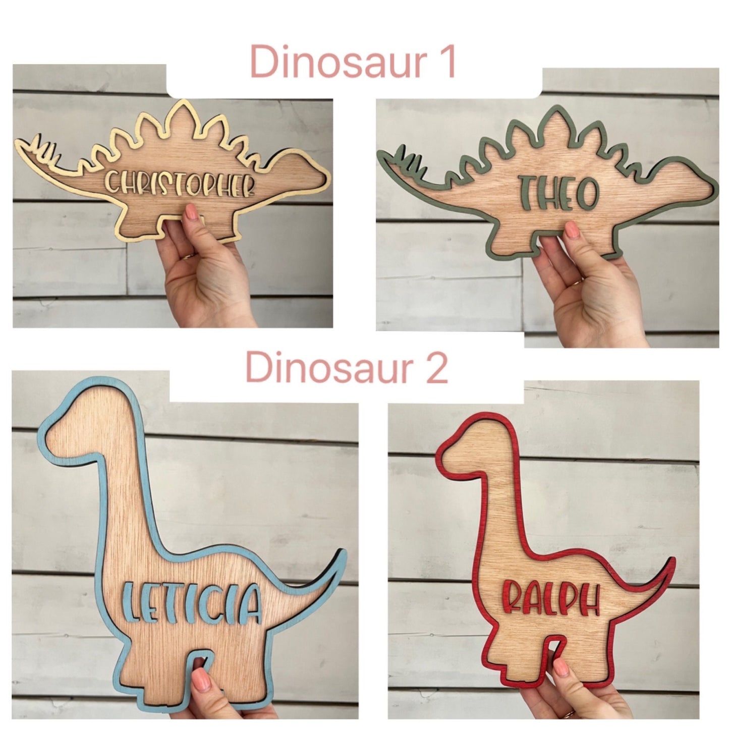 Personalised Pink Dinosaur Door Sign Girl Nursery Decor Custom kid name Sign wooden Dino plaque gift for baby girl nursery toy box name sign