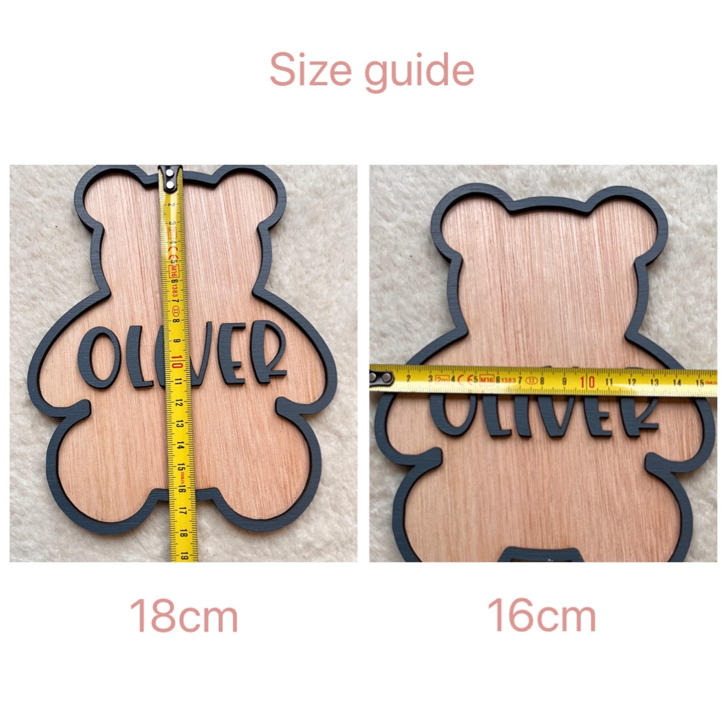 Teddy Bear name Sign Personalised wooden door Sign Blue Bear Nursery decor kids bedroom decor Custom door plaque gift for newborn baby boy