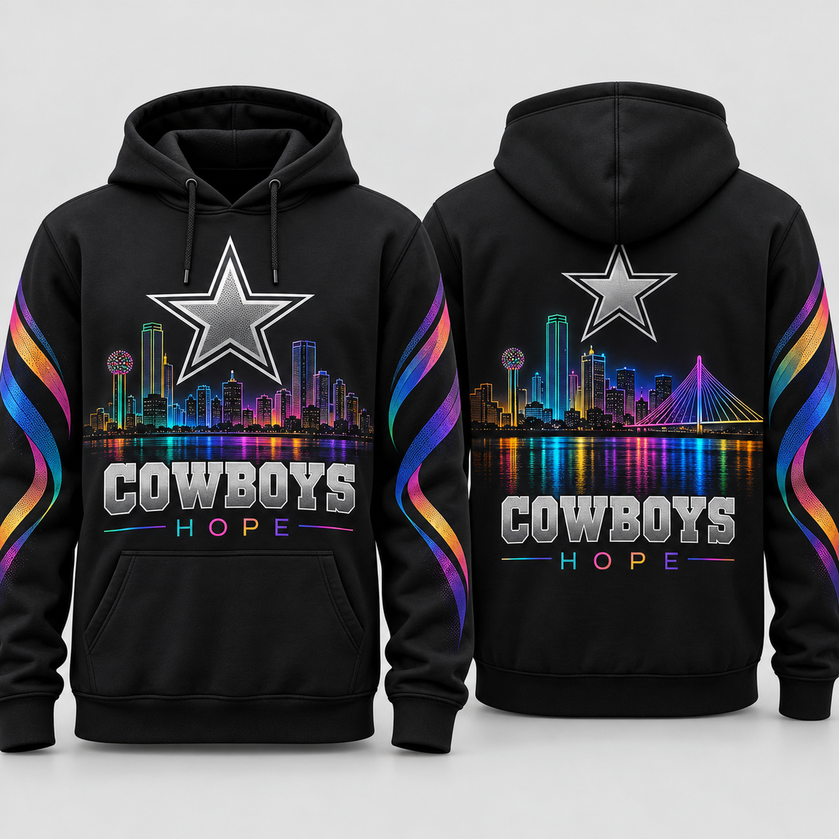 Dallas Cowboys 2026 Crucial Catch Dallas Skyline Hope Pullover Hoodie