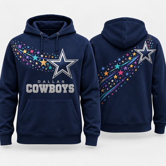 Dallas Cowboys 2026 Crucial Catch Multicolor Star Trail Pullover Hoodie