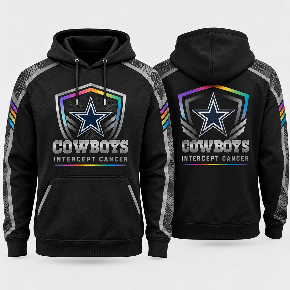 Dallas Cowboys 2026 Crucial Catch Intercept Cancer Shield Pullover Hoodie
