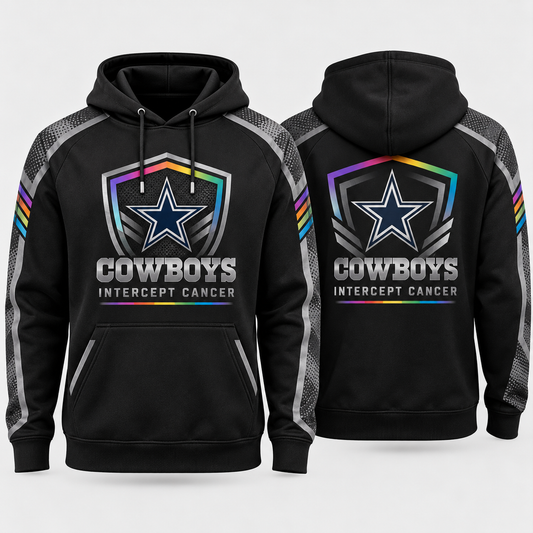 Dallas Cowboys 2026 Crucial Catch Intercept Cancer Shield Pullover Hoodie