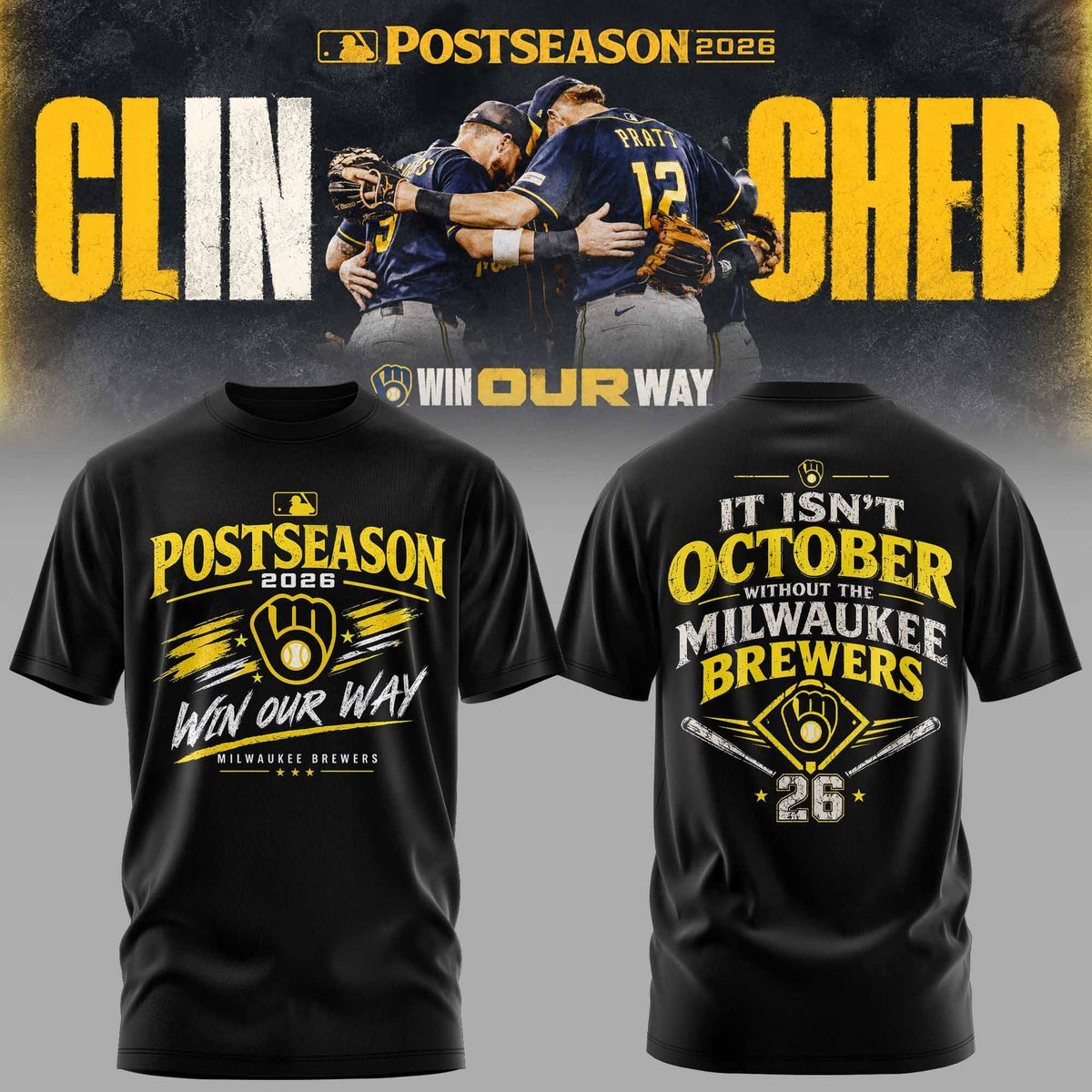 .M.Brewers 2026 Postseason Clinched Limited T-Shirt v4