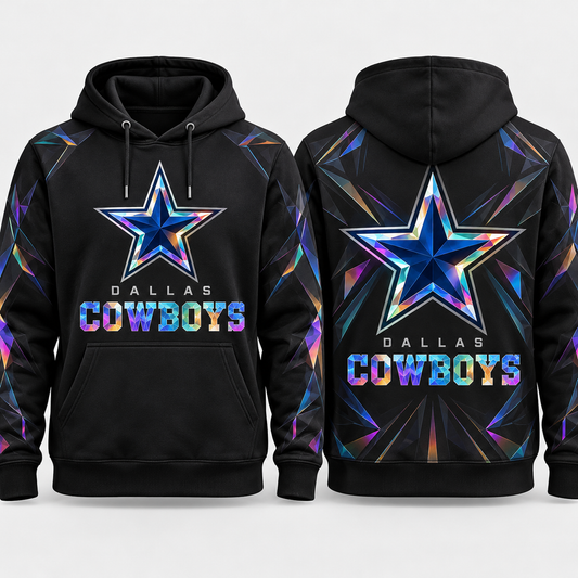 Dallas Cowboys 2026 Crucial Catch Black Prism Star Pullover Hoodie