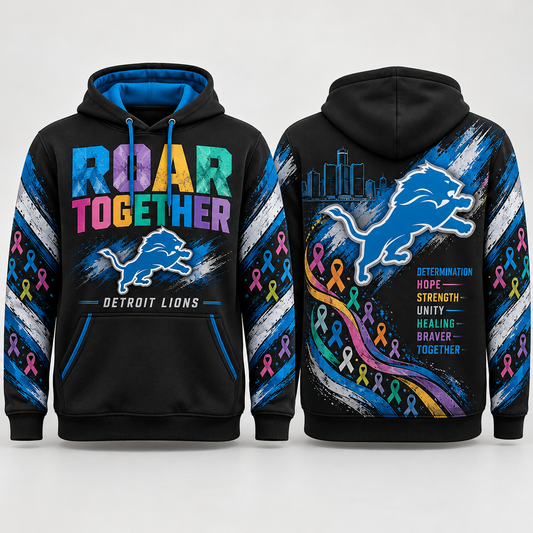 Detroit Lions 2026 Crucial Catch Roar Together Pullover Hoodie