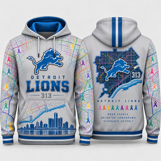 Detroit Lions 2026 Crucial Catch Detroit Map Awareness Pullover Hoodie