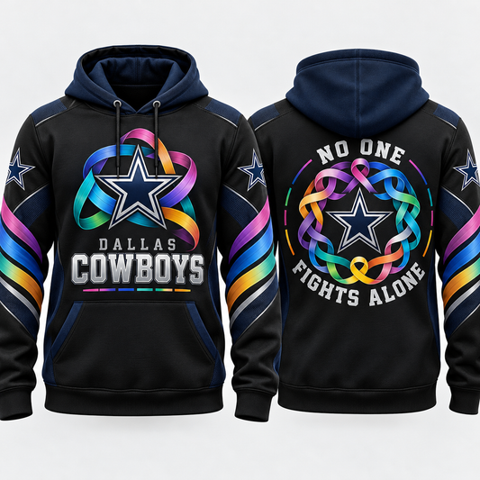 Dallas Cowboys 2026 Crucial Catch No One Fights Alone Pullover Hoodie