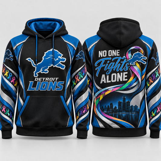 Detroit Lions 2026 Crucial Catch No One Fights Alone Finale Pullover Hoodie