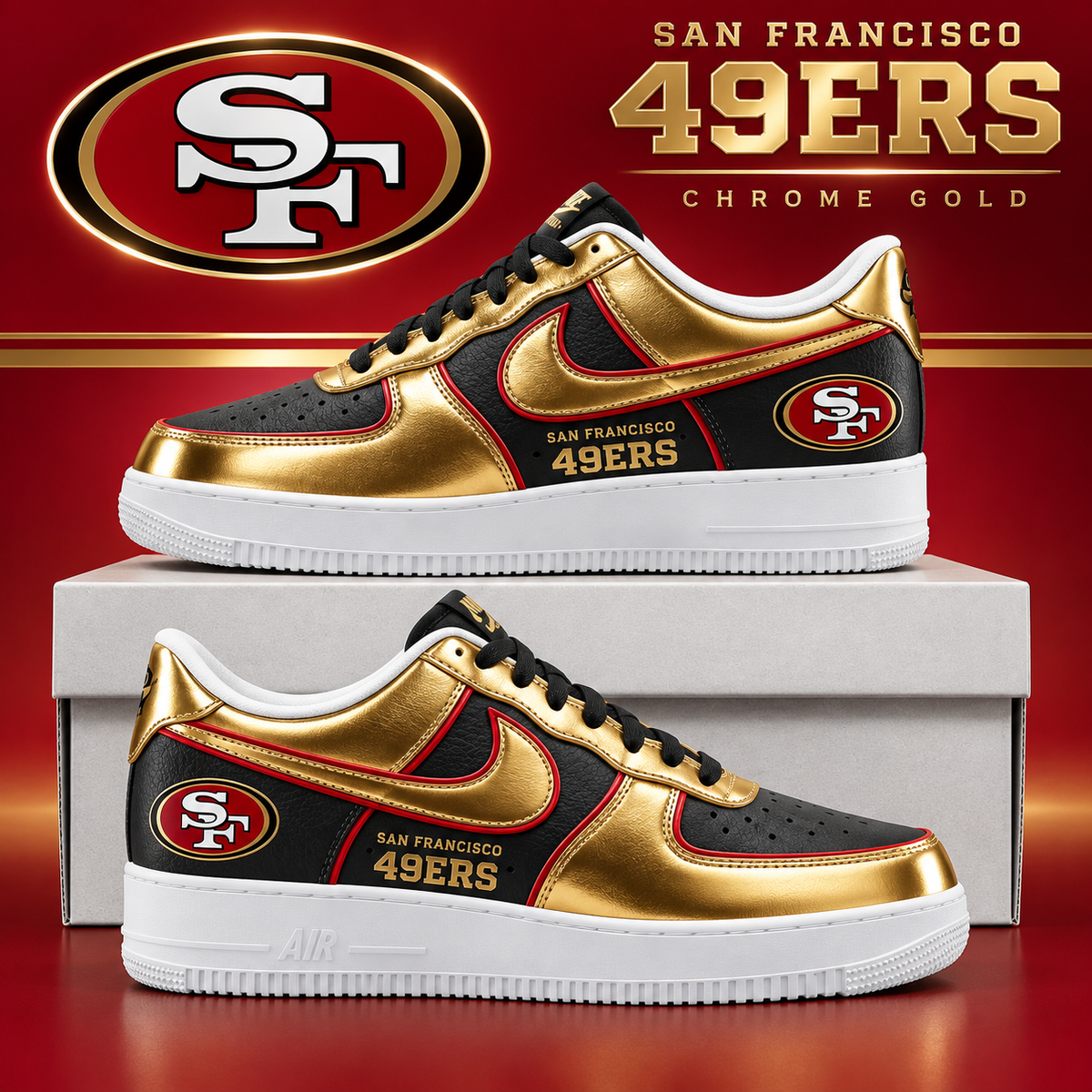 San Francisco 49ers 2026 Limited Edition Air Force One Sneakers