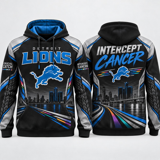 Detroit Lions 2026 Crucial Catch Motor City Hope Pullover Hoodie