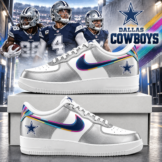 Dallas Cowboys 2026 Crucial Catch White Silver Hope AF1 Team Poster Shoes