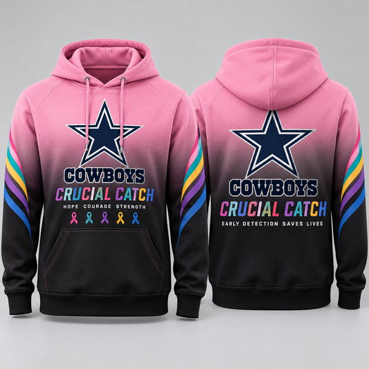 Dallas Cowboys 2026 Crucial Catch Pink Dawn Pullover Hoodie