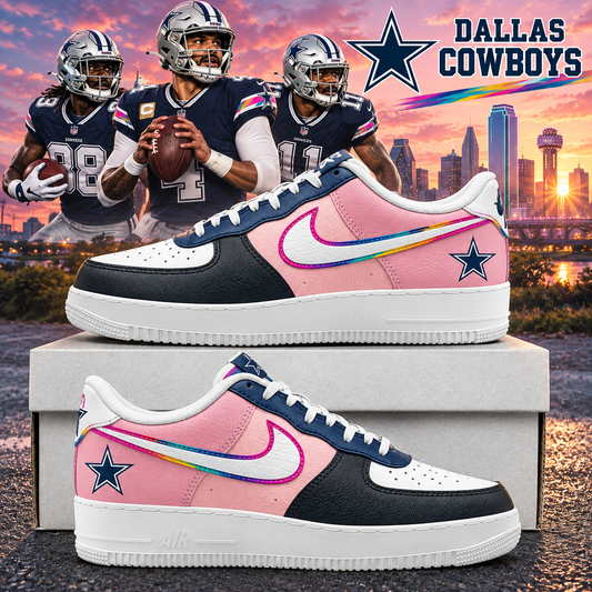 Dallas Cowboys 2026 Crucial Catch Pink Dawn AF1 Team Poster Shoes