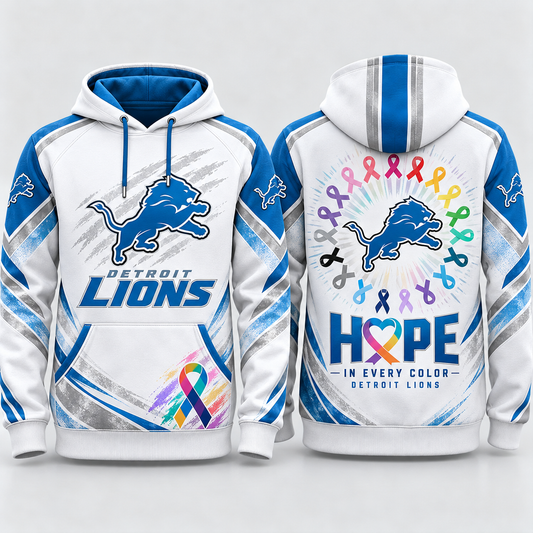 Detroit Lions 2026 Crucial Catch White Hope Pullover Hoodie