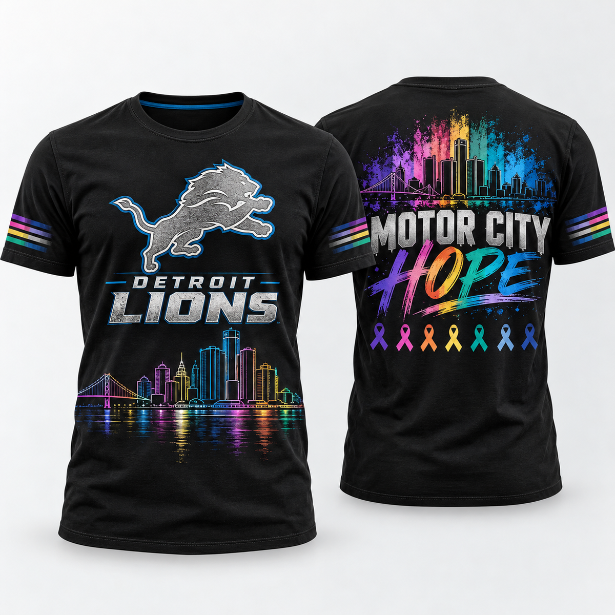 Detroit Lions 2026 Crucial Catch Motor City Hope T-Shirt