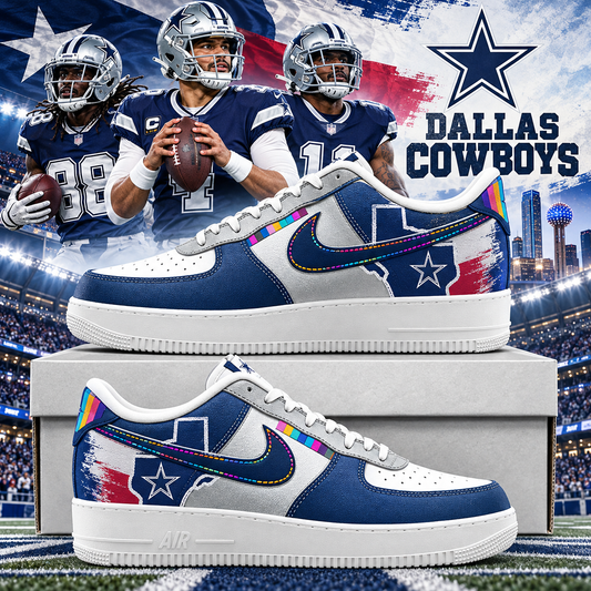 Dallas Cowboys 2026 Crucial Catch Lone Star Gradient AF1 Team Poster Shoes