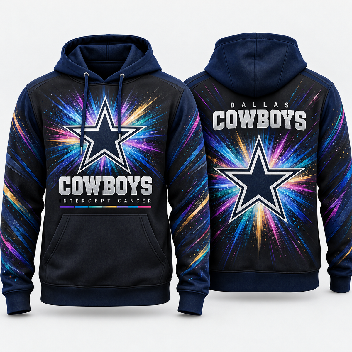 Dallas Cowboys 2026 Crucial Catch Starburst Awareness Pullover Hoodie