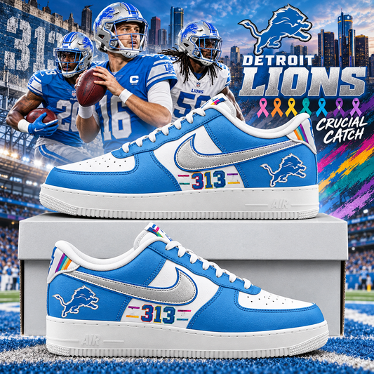 Detroit Lions 2026 Crucial Catch 313 Strong AF1 Team Poster Shoes