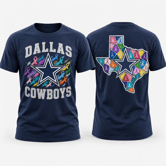 Dallas Cowboys 2026 Crucial Catch Texas Star Mosaic T-Shirt