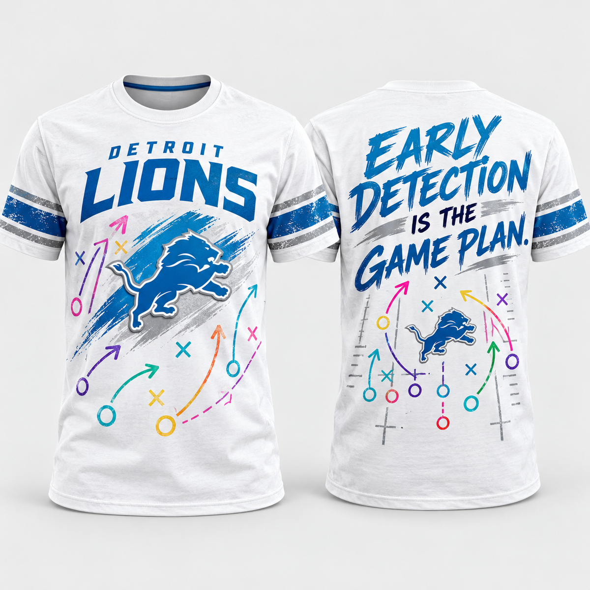 Detroit Lions 2026 Crucial Catch Early Detection Playbook T-Shirt