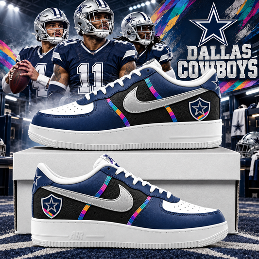 Dallas Cowboys 2026 Crucial Catch Intercept Cancer Shield AF1 Team Poster Shoes