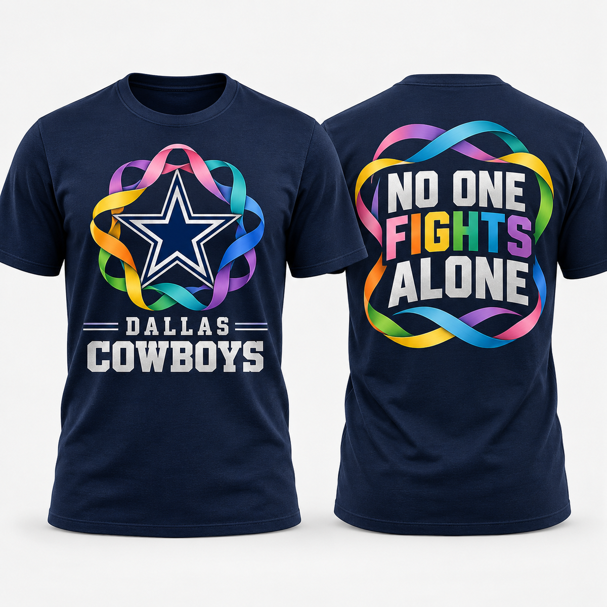 Dallas Cowboys 2026 Crucial Catch No One Fights Alone T-Shirt