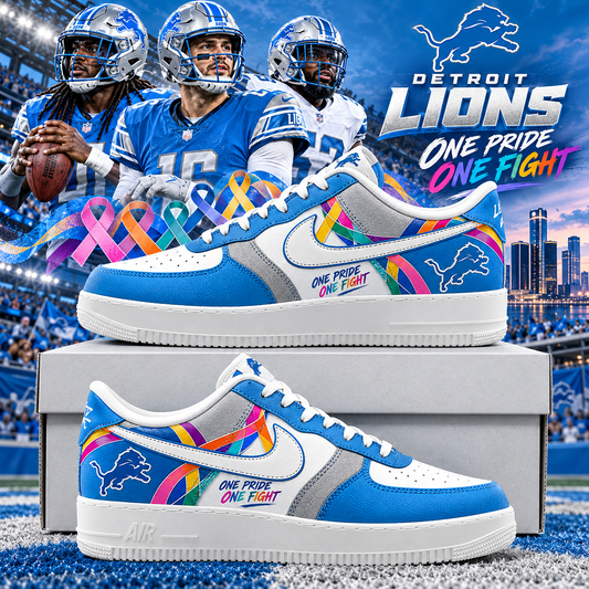 Detroit Lions 2026 Crucial Catch One Pride One Fight AF1 Team Poster Shoes