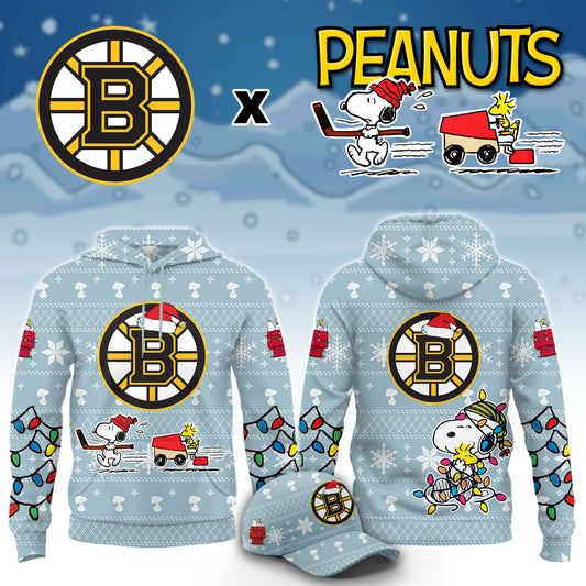 ..Boston Bruins x Peanuts 2026 Christmas Limited Edition Hoodie NN