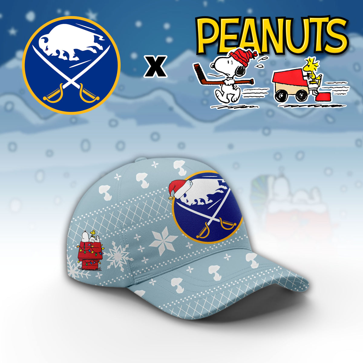 ..Buffalo Sabres x Peanuts 2026 Christmas Limited Edition Hoodie NN