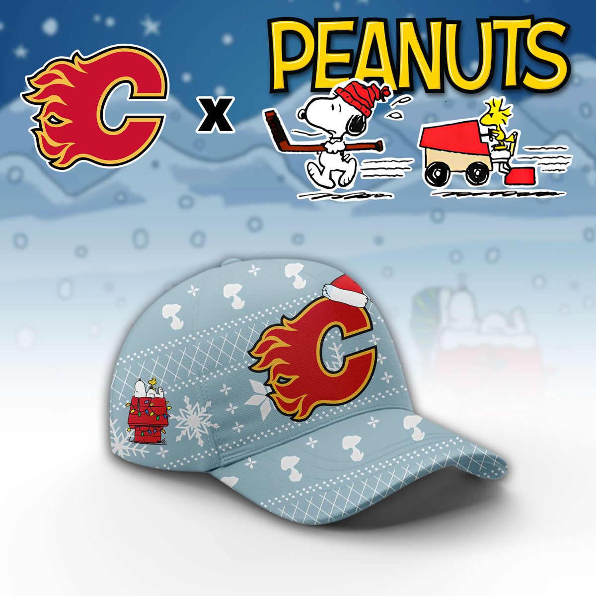 ...Calgary Flames x Peanuts 2026 Christmas Limited Edition Hoodie NN
