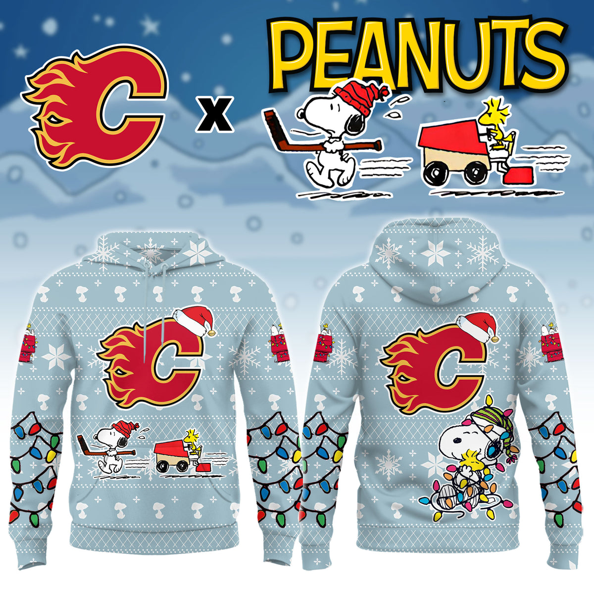 ...Calgary Flames x Peanuts 2026 Christmas Limited Edition Hoodie NN