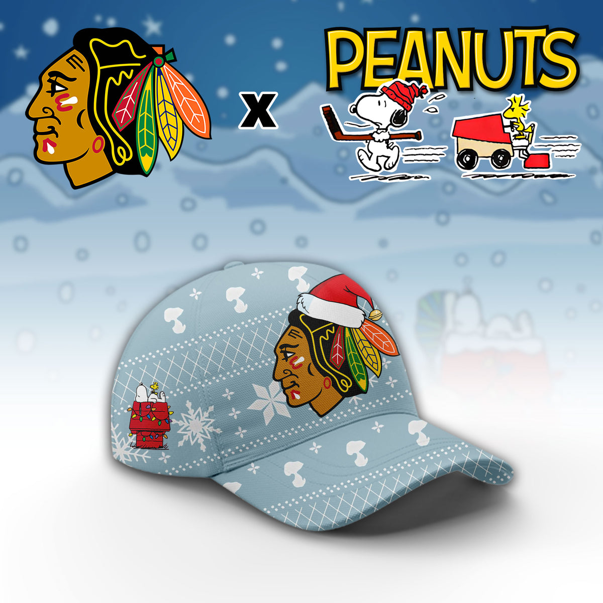 .Chicago Blackhawks x Peanuts 2026 Christmas Limited Edition Hoodie NN