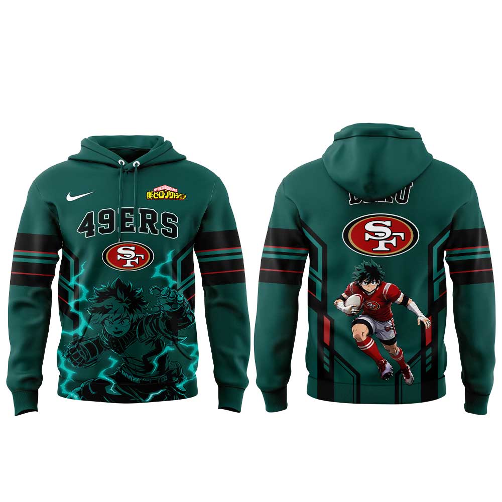 .                              San Francisco 49ers x My Hero Academia Deku Hoodie