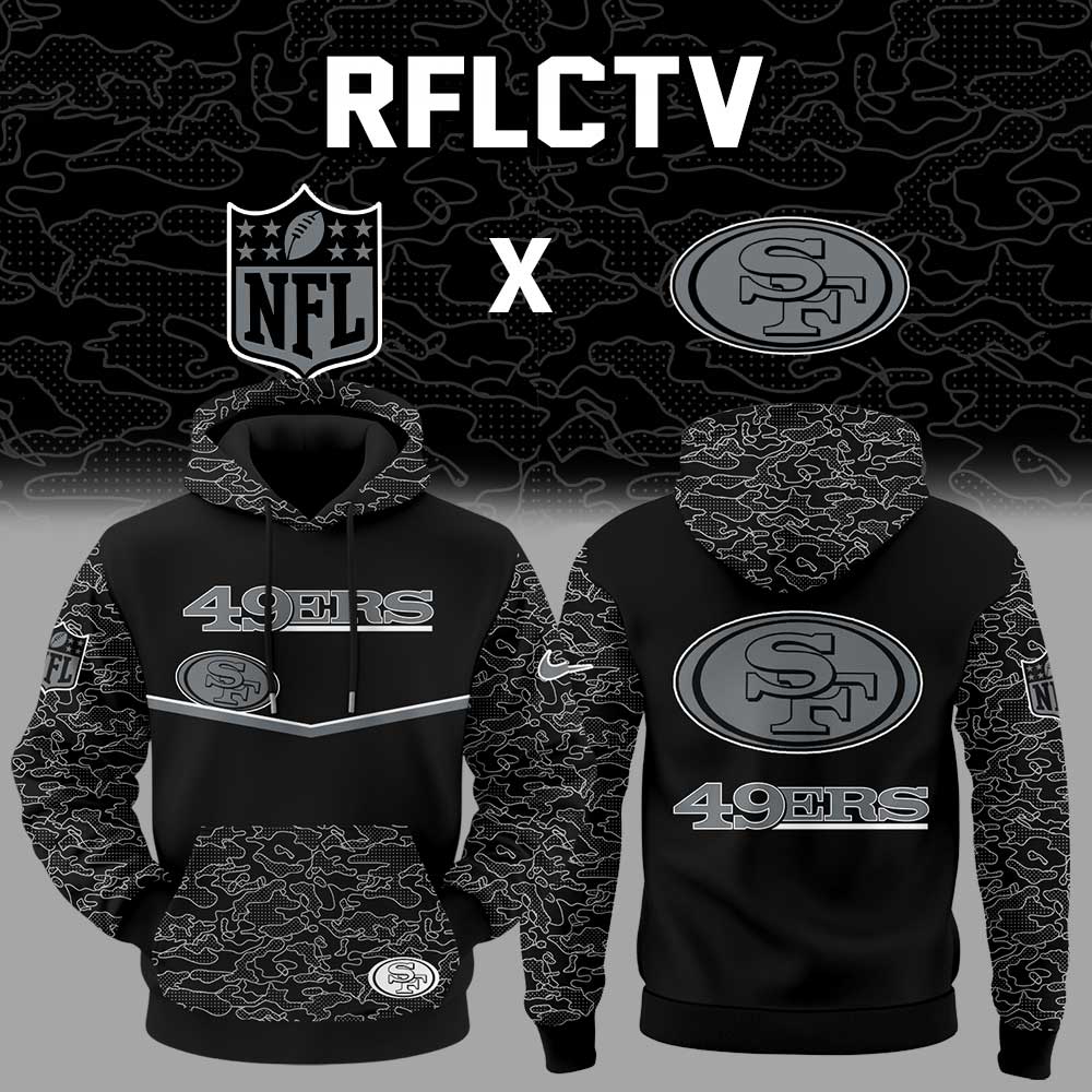 .Limited Edition San Francisco 49ers x RFLCTV Black Collection Hoodie