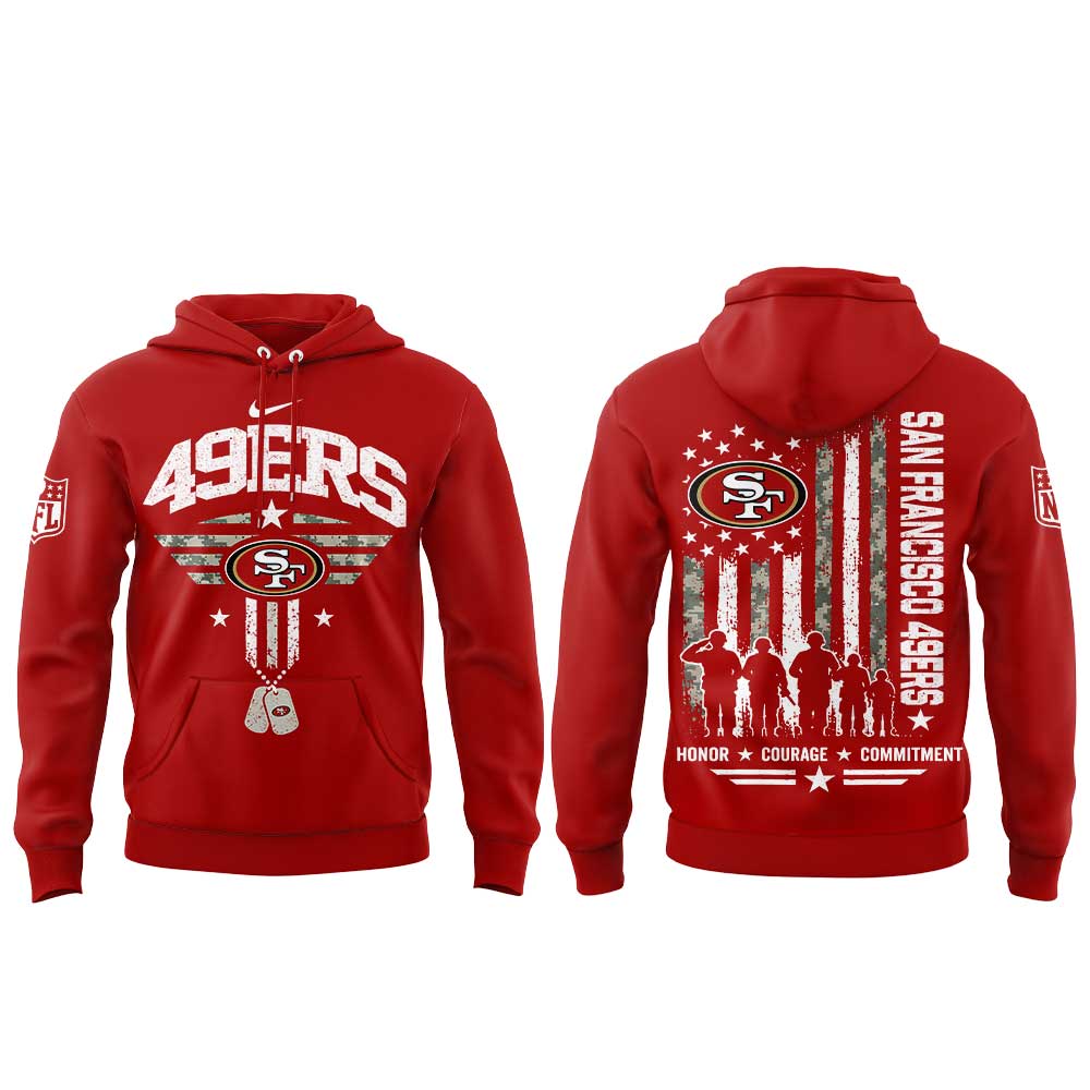 .                           San Francisco 49ers SALUTE TO SERVICE Exclusive Edition Hoodie