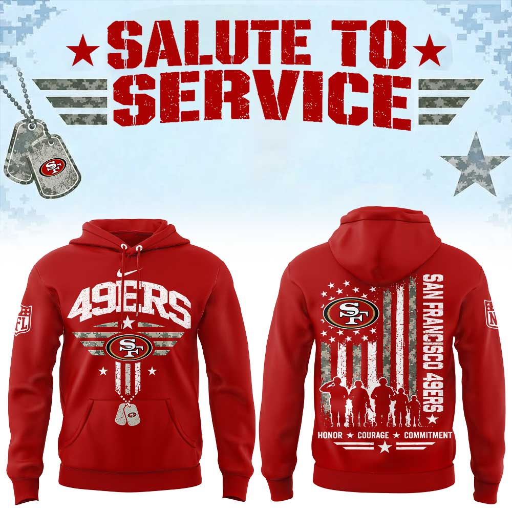 .                           San Francisco 49ers SALUTE TO SERVICE Exclusive Edition Hoodie