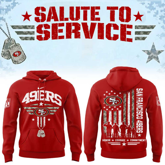 .                           San Francisco 49ers SALUTE TO SERVICE Exclusive Edition Hoodie