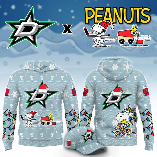 ..Dallas Stars x Peanuts 2026 Christmas Limited Edition Hoodie NN