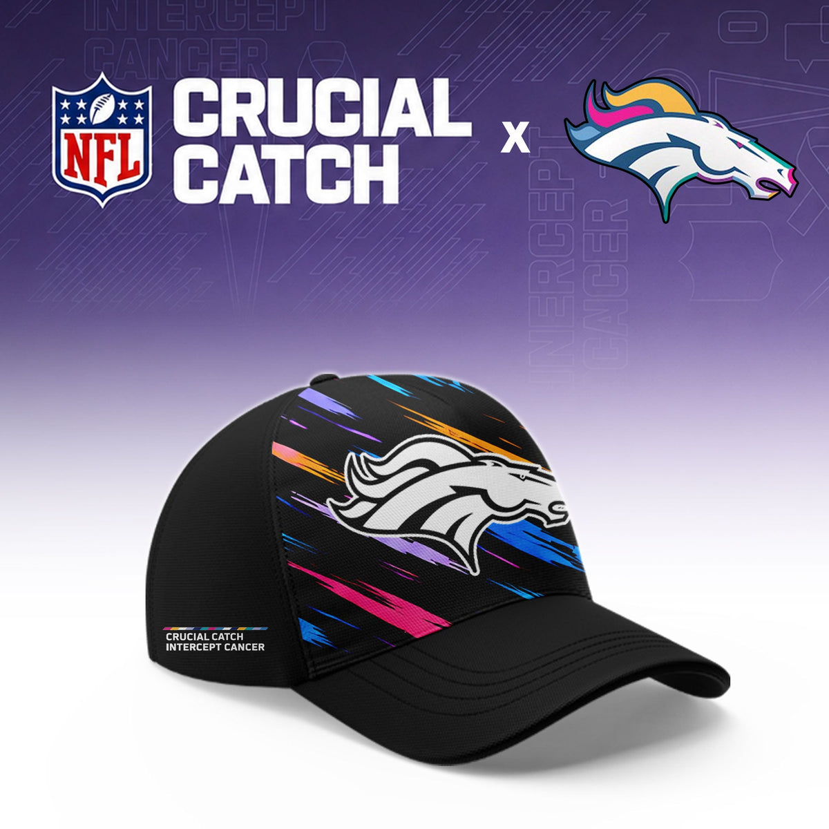 Denver Broncos Football 2026 Crucial Catch Limited Pink Hoodie, No one fights alone!